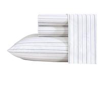 Nautica - King Sheets, Premium Cotton Percale Bedding Set, Striped Bedding Set, Oeko-Tex Certified (Beaux Stripe Blue, King)
