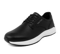 Nautica Men’s Lace Up Dress Shoes - Casual Sporty Sneakers with Vegan Leather Upper and Cushioned Sole - Atwood, Black-atwood, 10.5