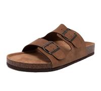 Nautica Men’s Two-Strap EVA Slide Sandals, Adjustable Buckle Comfort Footbed, Lightweight Waterproof Slip-On Beach and Casual Pool Sandals, Cognac-tumbled, 8