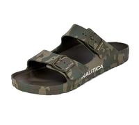 Nautica Men’s Two-Strap EVA Slide Sandals, Adjustable Buckle Comfort Footbed, Lightweight Waterproof Slip-On Beach and Casual Pool Sandals, Olive Camo, 7