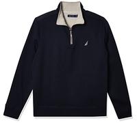 Nautica Men's 1/4 Zip Pieced Fleece Sweatshirt, Navy, L