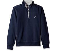 Nautica Men's 1/4 Zip Pieced Fleece Sweatshirt, Navy, Medium