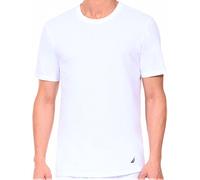 Nautica Men's Cotton Crew Neck 3-Pack T-Shirt Undershirt, White New, Medium (Pack of 3)
