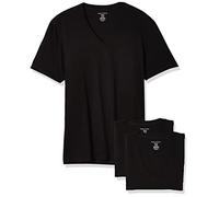 Nautica Men's Cotton V-Neck 3-Pack T-Shirt Undershirt, Black New, Large (Pack of 3)