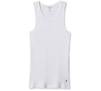 Nautica Men's 4-Pack Cotton Ribbed Tank Top, White, Medium