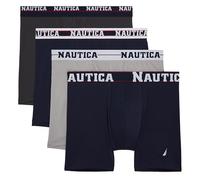 Nautica Men's 4 Pack Limited Edition Micro Stretch Boxer Briefs, Charcoal/2 Peacoat/Alloy-assorted Wb, L