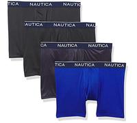 Nautica Men's 4 Pack Micro Boxer Briefs, 2 Black/Sea Cobalt/Anchor-sea Cobalt, M (Pack of 4)