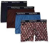 Nautica Men's 4 Pack Micro Boxer Briefs, Peacoat/Royal Burgundy/Monaco Blue/Light House Royal, M (Pack of 4)
