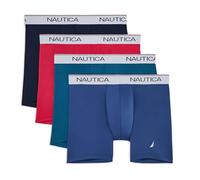 Nautica Men's 4 Pack Stretch Micro Boxer Briefs, Peacoat/Raspberry Wine/Legion Blue/Union Blue, XL