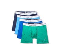 Nautica Men's 4 Pack Stretch Micro Boxer Briefs, Peacoat/Surf the Web/Clear Skies/Sail-green, XL