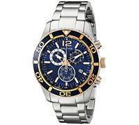 Nautica Men's 43mm Steel Bracelet & Case Quartz Blue Dial Watch NAD18500G