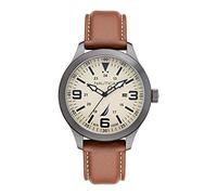 Nautica Men's Analog Japanese Quartz Watch with Leather Strap NAPPLS018