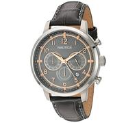 Nautica Mens Analogue Quartz Watch with Leather Strap NAD16524G