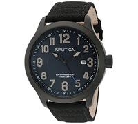 Nautica Men's 'NCC 01 Date' Quartz Stainless Steel and Nylon Casual Watch, Color:Black (Model: NAD11515G)