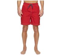 Nautica Men's Anchor Full Elastic Solid Trunk Swimsuit, Cherry RED, M