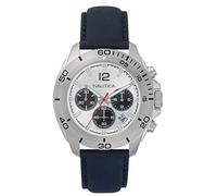 Nautica Men's 'Andover' Quartz Stainless Steel and Leather Casual Watch, Color:Blue (Model: NAPADR001)