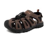 Nautica Mens Athletic Closed Toe Trail Walking Water Shoes Outdoor Summer Adjustable Elastic Bungee Strap Fisherman Sandals, Brown-broch, 9