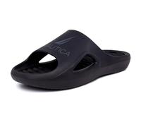 Nautica Men's Athletic Slides Sport Shower Sandals for Indoor & Outdoor - Lightweight, Durable and Comfortable, Black Charcoal, 12