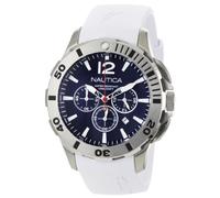 Nautica Men's BFD 101 Dive Style Chrono N16568G White Resin Quartz Watch with Black Dial