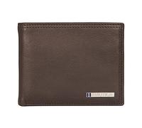 Nautica Men's Bifold Leather Wallet | RFID Blocking | ID Window | Card Slots | Organization | Durable | Stylish, Enameled Logo - Brown, One Size