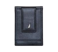 Nautica Men's Bifold Leather Wallet, Two Tone-Black/Grey, Taglia unica