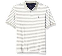 Nautica Men's Big and Tall Classic Fit Short Sleeve 100% Cotton Stripe Soft Polo Shirt