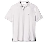 Nautica Men's Classic Fit Short Sleeve Solid Performance Deck Polo Shirt, Bright White, Large Tall