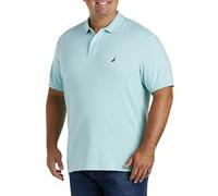 Nautica Men's Big and Tall Classic Fit Short Sleeve Solid Soft Cotton Polo Shirt, Harbor Mist, 4X