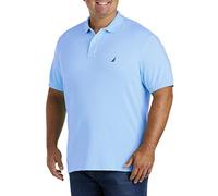 Nautica Men's Big and Tall Classic Fit Short Sleeve Solid Soft Cotton Polo Shirt, Noon Blue, 2X