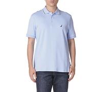Nautica Men's Big and Tall Classic Fit Short Sleeve Solid Tipped Collar Soft Polo Shirt, Noon Blue, 3X