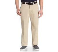 Nautica Men's Big & Tall Cotton Twill Flat Front Chino Pant Business Casual, True Stone, 42W x 46L