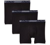Nautica Men's Classic Cotton 3-Pack Boxer Briefs, Black New, L