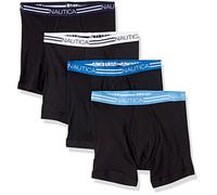 Nautica Men's Classic Cotton 4-Pack Boxer Briefs, Black, L