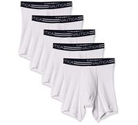 Nautica Men's Classic Cotton Boxer Briefs, White-5 Pack, M (Pack of 5)