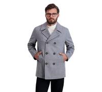 Nautica Men's Classic Double Breasted Peacoat, Light Grey, Small