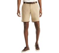 Nautica Men's Classic Fit Flat Front Stretch Solid Chino 8.5" Deck Shorts, Beige Khaki, 38