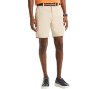 Nautica Men's Classic Fit Flat Front Stretch Solid Chino 8.5" Deck Shorts, Beige Stone, 32