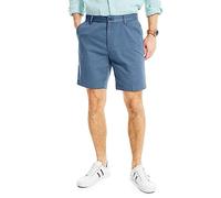 Nautica Men's Classic Fit Flat Front Stretch Solid Chino 8.5" Deck Shorts Casual, Blue Indigo, 36