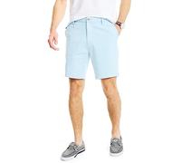 Nautica Men's Classic Fit Flat Front Stretch Solid Chino Deck Short Casual, Noon Blue, 34