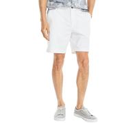 Nautica Men's Classic Fit Flat Front Stretch Solid Chino 8.5" Deck Shorts, Optic White, 34