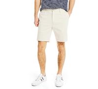 Nautica Men's Classic Fit Flat Front Stretch Solid Chino "Deck" Casual Shorts, Nautica Stone, 33W UK