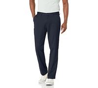 Nautica Men's Classic Fit Flat Front Stretch Solid Chino Deck Pant Business Casual, True Navy, 36W x 34L