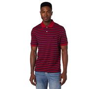 Nautica Men's Classic Fit Short Sleeve 100% Cotton Stripe Soft Polo Shirt Red, XL Tall