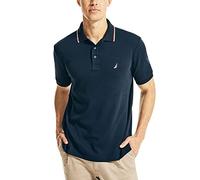 Nautica Men's Classic Fit Short Sleeve Dual Tipped Collar Polo Shirt, Navy, 3XL
