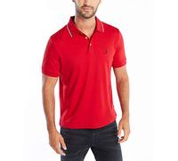 Nautica Men's Classic Fit Short Sleeve Dual Tipped Collar Polo Shirt Red, Large