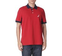 Nautica Men's Classic Fit Short Sleeve Performance Pique Polo Shirt Red, Large