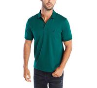Nautica Men's Classic Fit Short Sleeve Soft Cotton Polo Shirt, Tidal Green Solid, Large