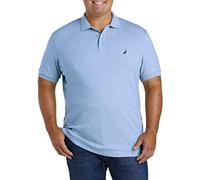Nautica Men's Classic Fit Short Sleeve Solid Soft Cotton Polo Shirt, Deep Anchor Heather, 4X-Large Tall