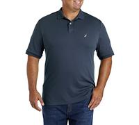 Nautica Men's Classic Fit Short Sleeve Solid Soft Cotton Polo Shirt, Navy, XL Tall