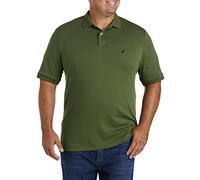 Nautica Men's Classic Fit Short Sleeve Solid Soft Cotton Polo Shirt, Pine Forest, 4X Tall